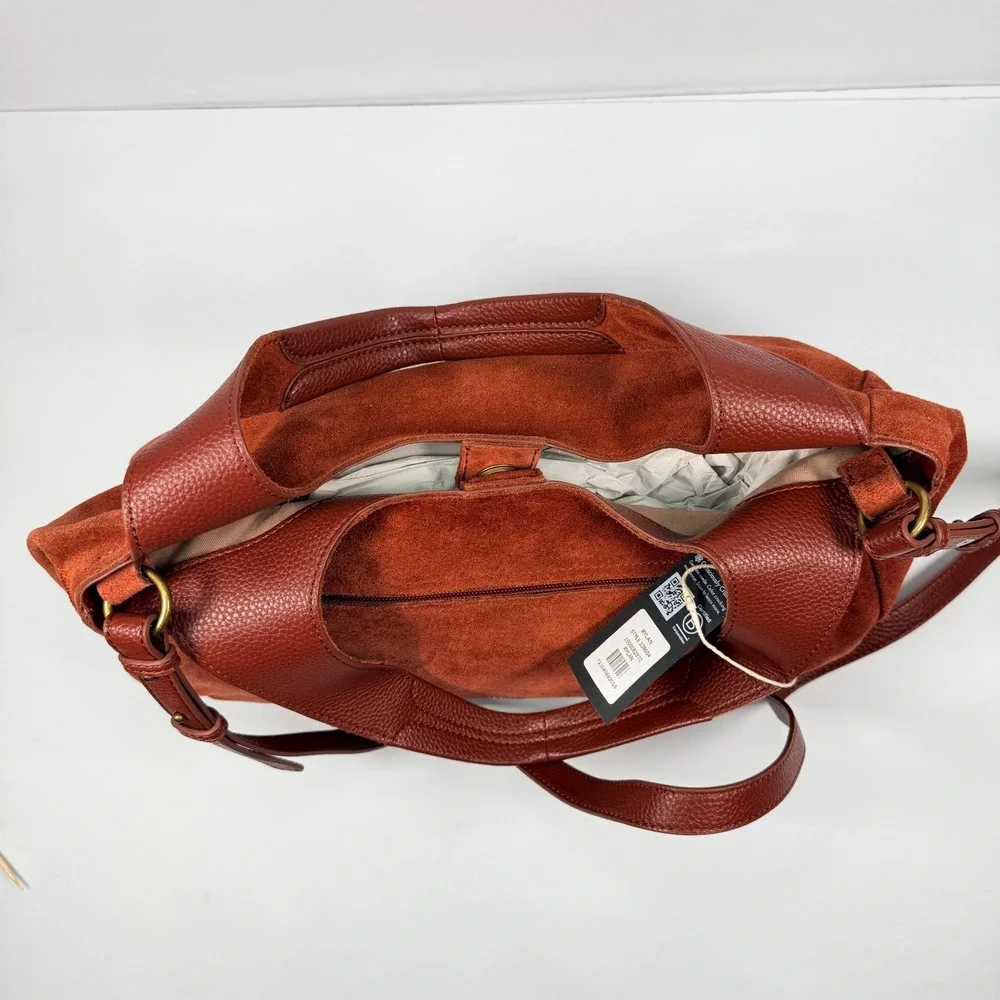 NEW The Sak Women Rylan Hobo Slouch Boho Bag Suede Leather Cinnamon Sustainable